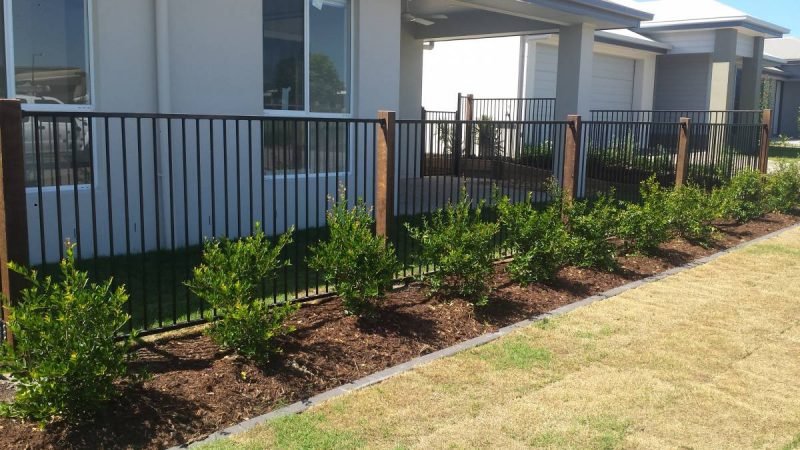 Black Aluminium Flat Top Fencing