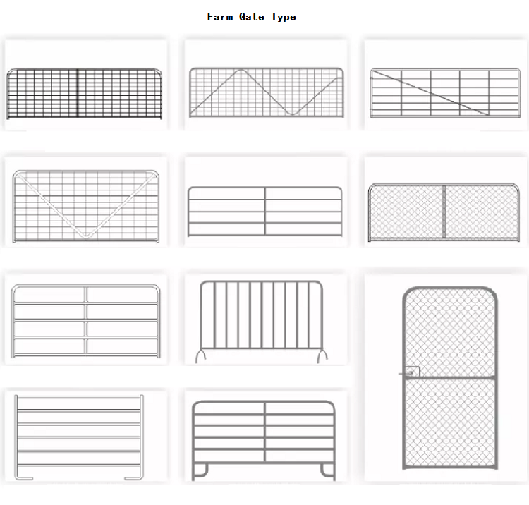 4200M X 1170MM 1pcs vertical tube livestock panel N stay galvanized farm gate